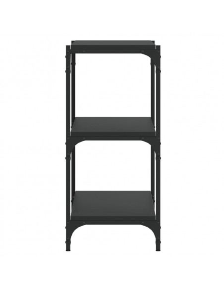 Mobile Porta Libri Nero 100x33x70,5cm Legno Multistrato Acciaio