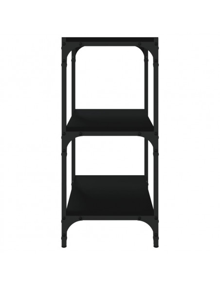 Mobile Porta Libri Nero 40x33x70,5cm Legno Multistrato Acciaio