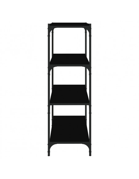 Mobile Porta Libri Nero 60x33x100cm Legno Multistrato e Acciaio