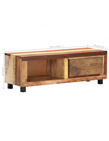 Mobile Porta TV 100x30x33 cm in Legno Massello di Recupero