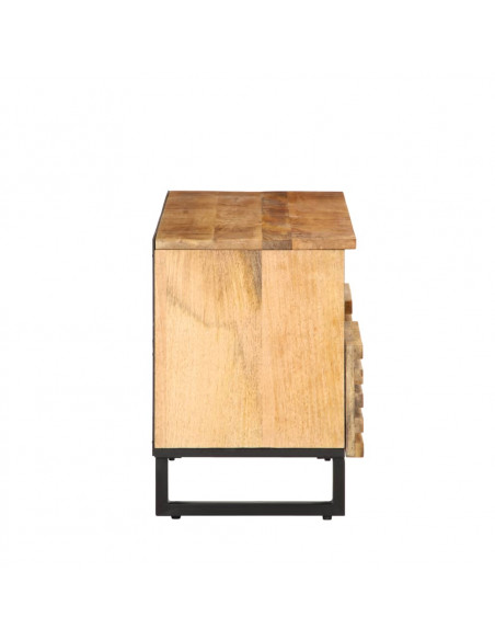 Mobile Porta TV 100x34x46 cm in Massello di Mango Grezzo