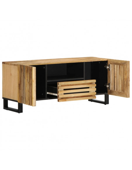 Mobile Porta TV 100x34x46 cm in Massello di Mango Grezzo
