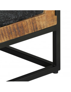 Mobile Porta TV 110x30x40 cm in Legno Massello di Mango e Ferro