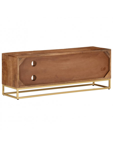Mobile Porta TV 110x30x40 cm in Legno Massello di Mango e Ferro