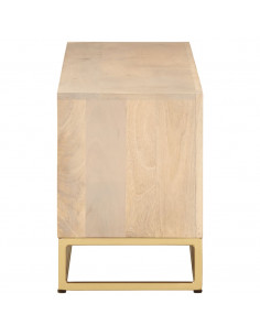 Mobile Porta TV 110x30x40 cm in Legno Massello di Mango e Ferro