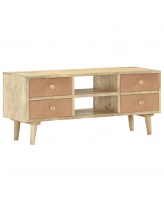 Mobile Porta TV 110x30x45 cm in Legno Massello di Mango
