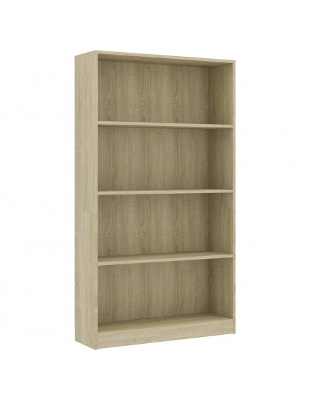 Libreria 4 Ripiani Rovere Sonoma 80x24x142 cm Legno Multistrato