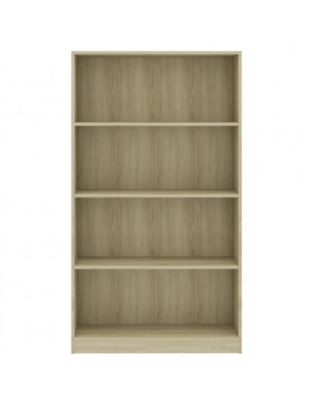 Libreria 4 Ripiani Rovere Sonoma 80x24x142 cm Legno Multistrato