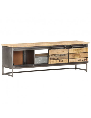 Mobile Porta TV 120x30x40 cm in Legno Massello di Mango