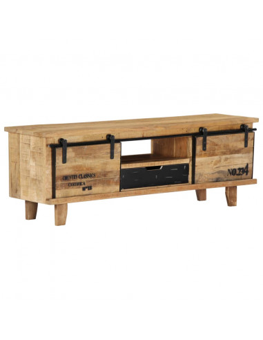 Mobile Porta TV 120x30x40 cm in Legno Massello di Mango