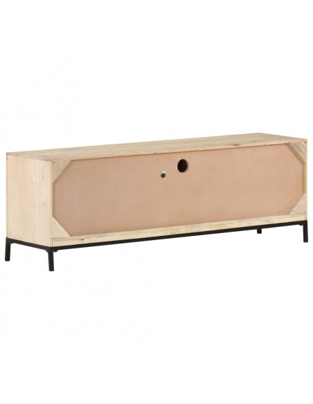 Mobile Porta TV 120x30x40 cm in Legno Massello di Mango e Canna
