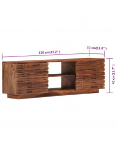 Mobile Porta TV 120x30x40 cm in Legno Massello di Sheesham