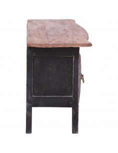 Mobile Porta TV 120x30x40 cm Nero Legno Massello di Mogano