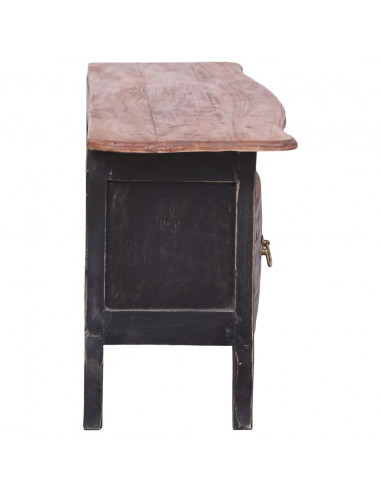 Mobile Porta TV 120x30x40 cm Nero Legno Massello di Mogano