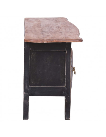 Mobile Porta TV 120x30x40 cm Nero Legno Massello di Mogano