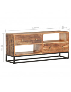 Mobile Porta TV 120x30x50 cm in Legno di Acacia Grezzo
