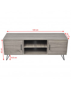 Mobile Porta TV 120x40x45 cm Grigio