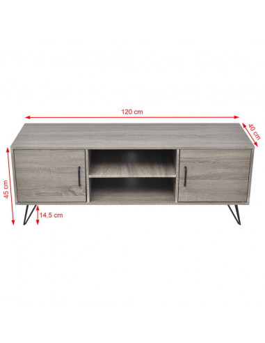 Mobile Porta TV 120x40x45 cm Grigio