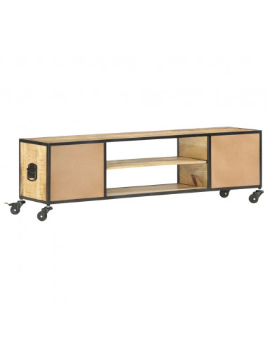 Mobile Porta TV 130x30x39 cm in Legno Massello di Mango