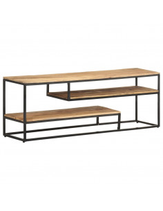 Mobile Porta TV 130x30x45 cm in Legno Massello di Mango Grezzo