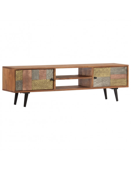 Mobile Porta TV 140x30x40 cm in Legno Massello di Acacia