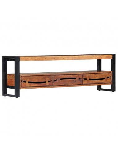 Mobile Porta TV 140x30x45 cm in Legno Massello di Acacia