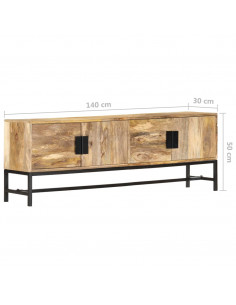 Mobile Porta TV 140x30x50 cm in Legno Massello di Mango