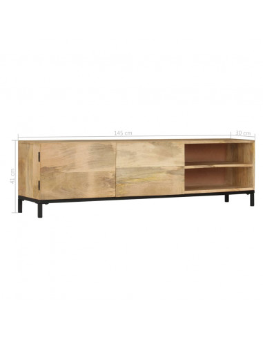 Mobile Porta TV 145x30x41 cm in Legno Massello di Mango
