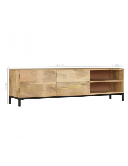 Mobile Porta TV 145x30x41 cm in Legno Massello di Mango