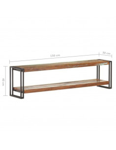 Mobile Porta TV 150x30x40 cm in Legno Massello di Recupero