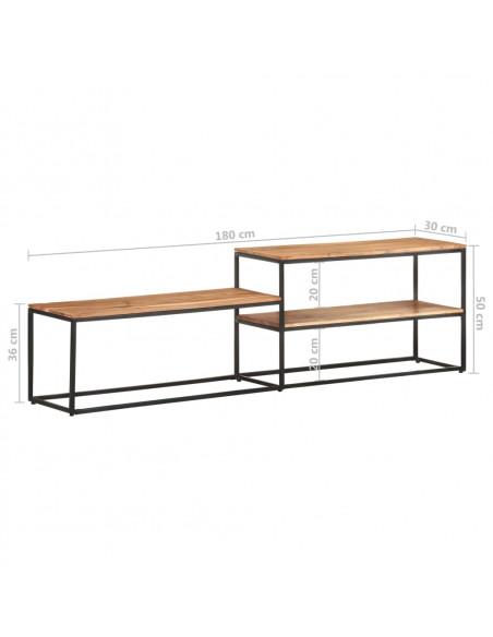 Mobile Porta TV 180x30x50 cm in Legno Massello di Acacia