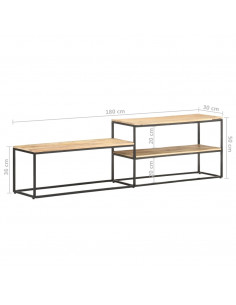 Mobile Porta TV 180x30x50cm in Legno di Mango Grezzo