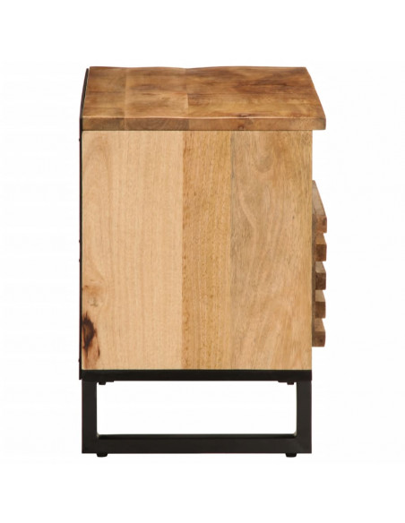 Mobile Porta TV 80x34x46 cm in Legno Massello di Mango Grezzo