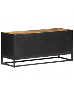 Mobile Porta TV 90x30x40 cm in Legno di Mango Grezzo e Canna