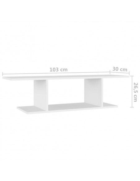 Mobile Porta TV a Parete Bianco 103x30x26,5 cm