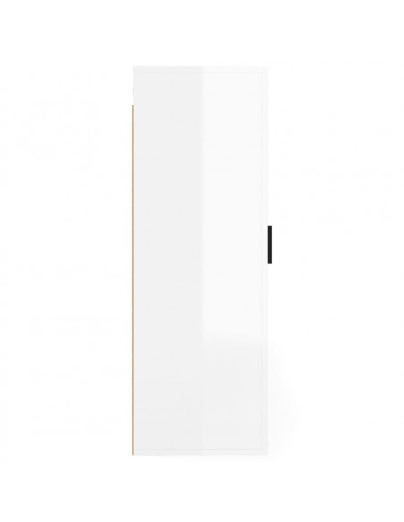 Mobile Porta TV a Parete Bianco Lucido 40x34,5x100 cm