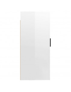 Mobile Porta TV a Parete Bianco Lucido 40x34,5x80 cm