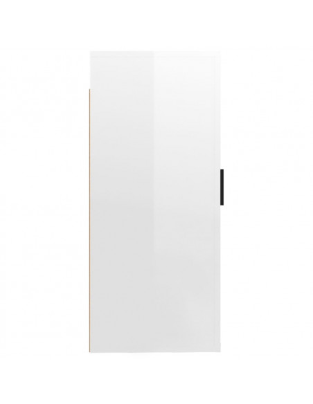 Mobile Porta TV a Parete Bianco Lucido 40x34,5x80 cm