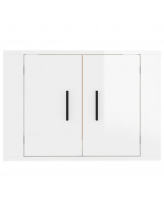 Mobile Porta TV a Parete Bianco Lucido 57x34,5x40 cm