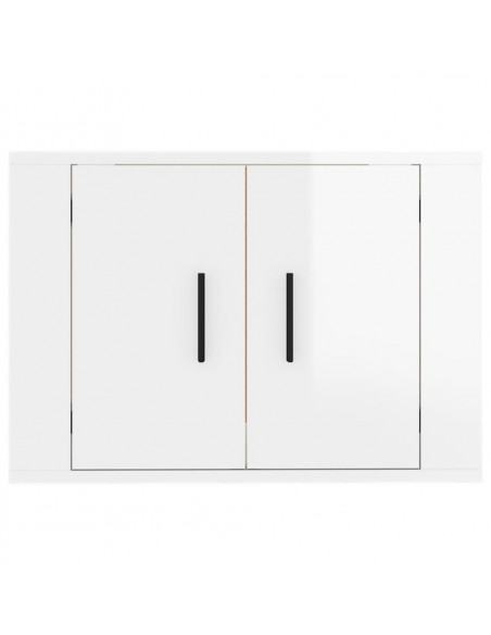 Mobile Porta TV a Parete Bianco Lucido 57x34,5x40 cm