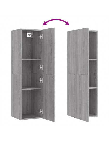 Mobile Porta TV a Parete Grigio Sonoma 30,5x30x110 cm