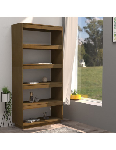 Libreria/Divisorio Marrone Miele 80x35x167 cm in Legno di Pino