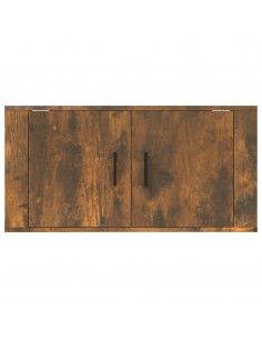 Mobile Porta TV a Parete rovere fumo 80x34,5x40 cm