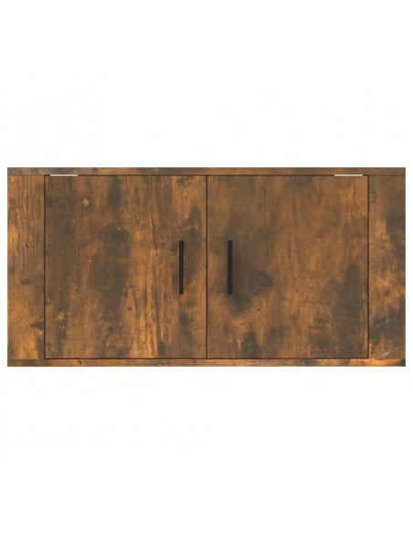 Mobile Porta TV a Parete rovere fumo 80x34,5x40 cm