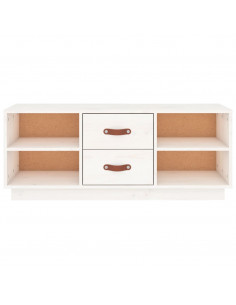 Mobile Porta TV Bianco 100x34x40 cm in Legno Massello di Pino