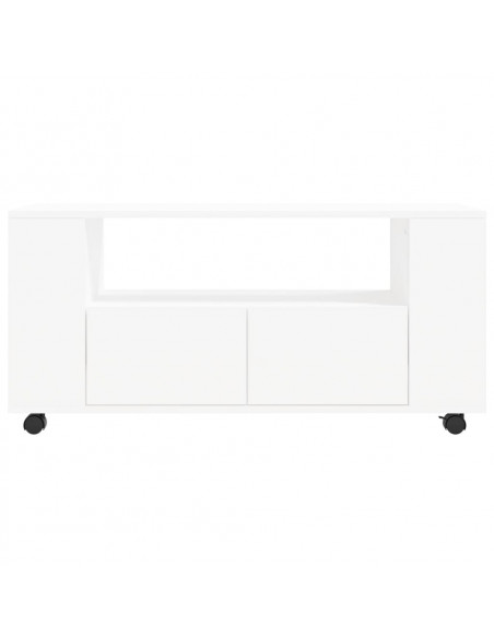 Mobile Porta TV Bianco 102x34,5x43 cm in Legno Multistrato