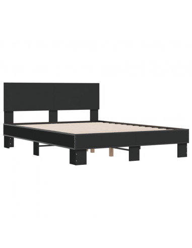 Giroletto Nero 140x200 cm in Legno Multistrato e Metallo