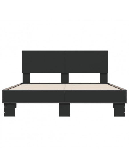 Giroletto Nero 140x200 cm in Legno Multistrato e Metallo