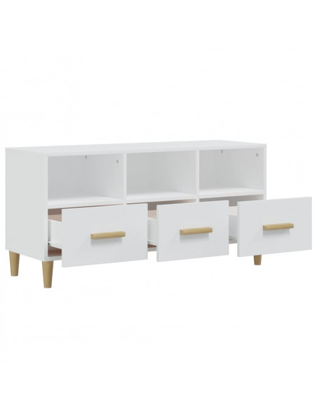 Mobile Porta TV Bianco 102x36x50 cm in Legno Multistrato
