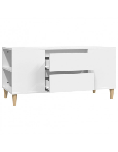 Mobile Porta TV Bianco 102x44,5x50 cm in Legno Multistrato